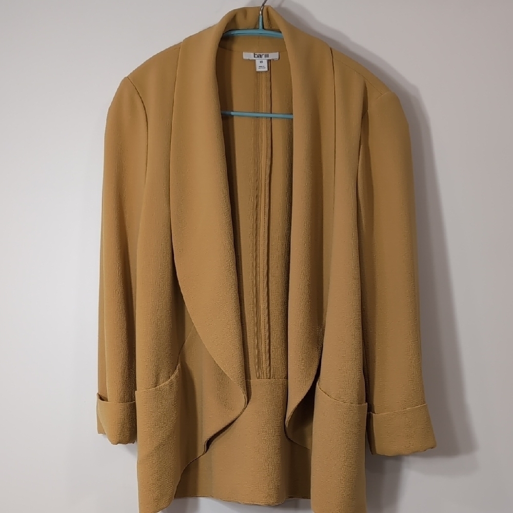 Bar III | Mustard Open-Front Flowy Blazer Minimalist Cardigan Size XS